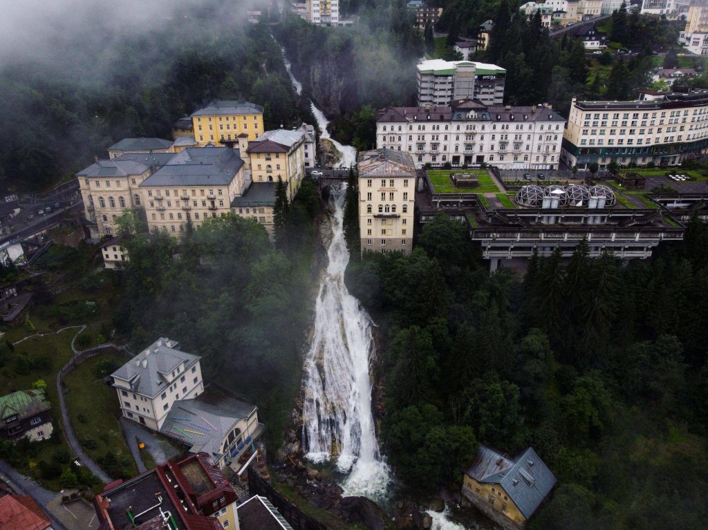 Bad Gastein waterfall historic spa town in the Austrian Alps