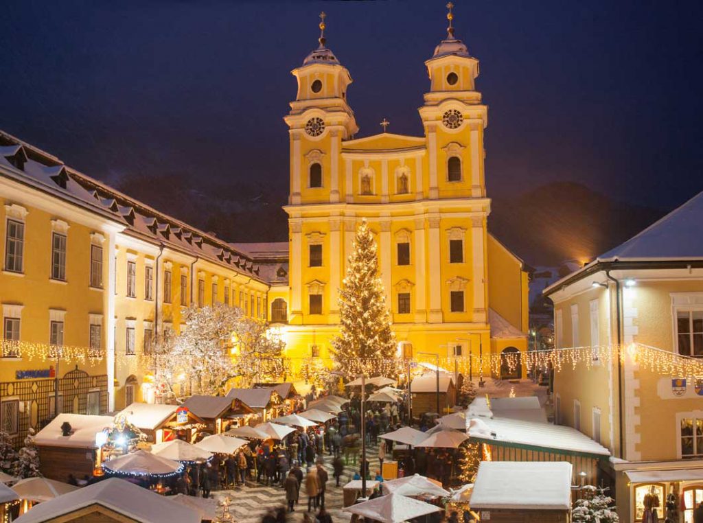 Mondsee Basilica Sound of Music wedding church filming location Austria